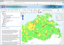 Screenshot with the map of geothermal probes